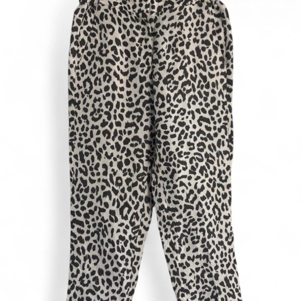 J. Crew Cream and Black Leopard Patterned Pants